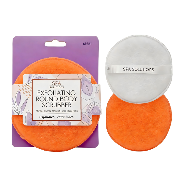 SPA SOLUTIONS Orange Exfoliating Round Body Scrubber - 6 pcs