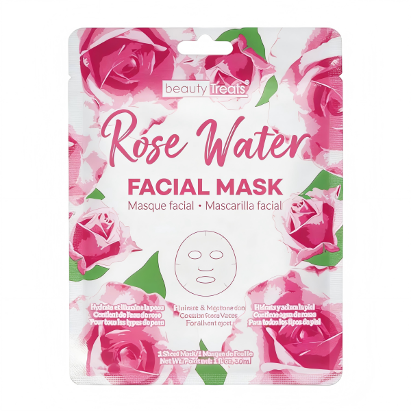 Beauty Treats Rose Water Pink Blossom Facial Mask - 24 pcs