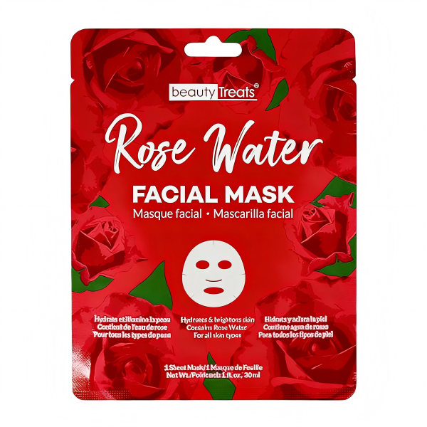 Beauty Treats Rose Water Radiance Facial Mask - 24 pcs